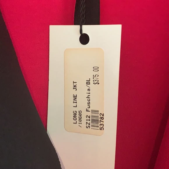 Black and Pink Scuba Longline Waterfall Jacket - Picture 7 of 7